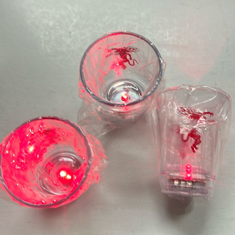 New 3 Lights Up Fireball Shot Glasses
